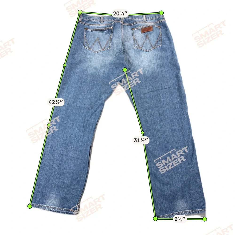 Wrangler Retro Slim Straight Jeans Mens 42x32 Blue Stretch Denim Medium Wash